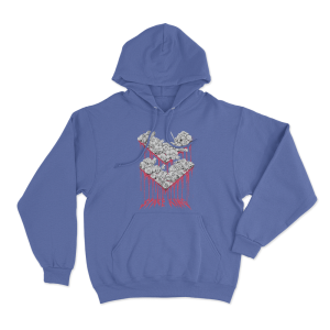 Space King Skull Pile Unisex Hoodie Blue