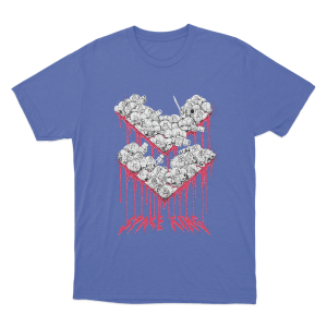 Space King Skull Pile Unisex T Shirt Blue